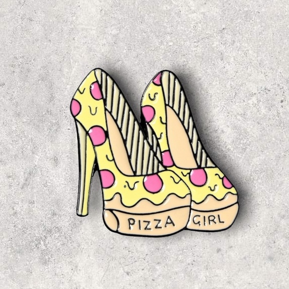 Jewelry - 3/$18 NEW Pizza Girl Heels Enamel Pin Brooch